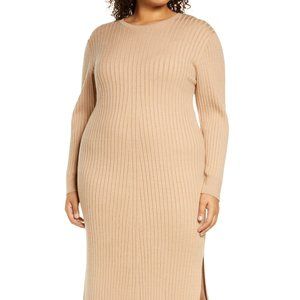 NWOT, Plus Size Women's Wayf X Bff Hollie Tie Back Long Sleeve Sweater Dress
